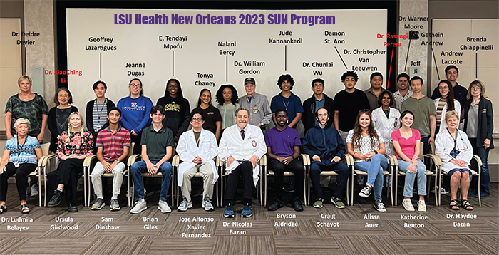 LSU Health 2023 SUN Program participants